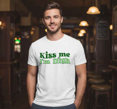 Kiss me i'm irish shirt in two-tone green shade - TenStickers