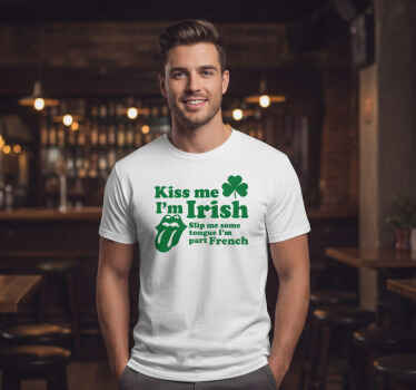 Kiss me im irish shirt sexy irish and french design - TenStickers