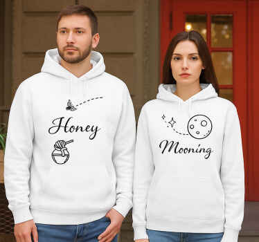 Camisetas parejas luna de miel en un color - TenVinilo