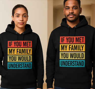 Camisetas parejas conoce a mi familia y comprende - TenVinilo