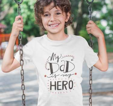 Dad is my Hero kids t shirt - TenStickers