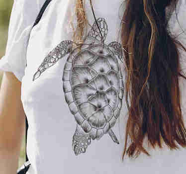 T-shirt tortue dessinée à la main - TenStickers