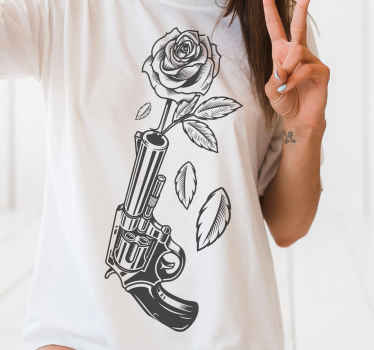 Camiseta cowboy revólver disparando rosa - TenVinilo