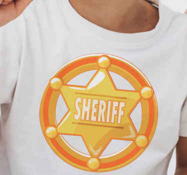 Camiseta estrella sheriff dorada con nombre - TenVinilo