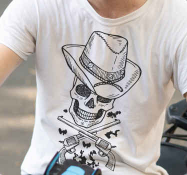 Camiseta calavera de vaquero - TenVinilo