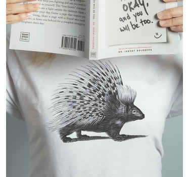 T-shirt porc-épic noir et blanc - TenStickers