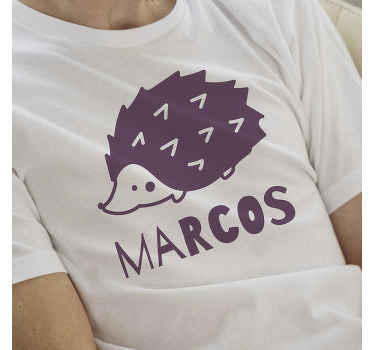 Basit kirpi tasarım t-shirt - TenStickers