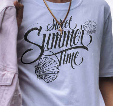 Seashell sweet summer time t-shirt - TenStickers