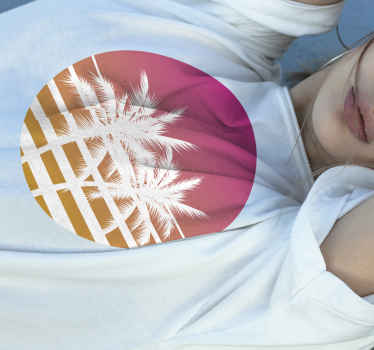 Sunset and palmtrees Vintage t-shirt - TenStickers