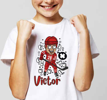 Camiseta infantil con nombre jugador hockey - TenVinilo