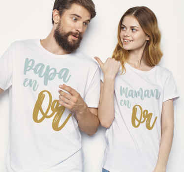 Tee shirt fete des peres Papa d'or - TenStickers