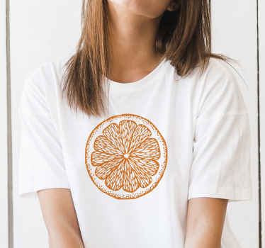 Orange hand draw ladies' t-shirt - TenStickers