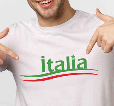 T-shirt personalizada das linhas italia. Palavra itália verde com linhas coloridas. Mude o visual. Pegue e divirta-se. Envio imediato.