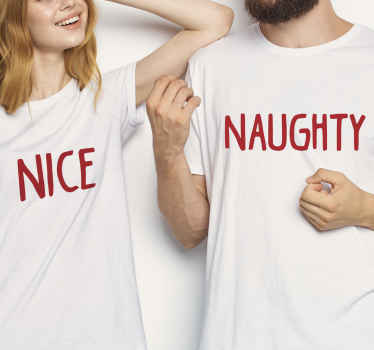 Naughty/Nice Christmas shirt - TenStickers
