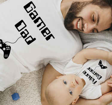Gamer dad and son Father and son shirt - TenStickers