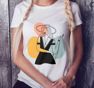 Abstract geometric woman t-shirt - TenStickers