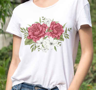 Majica crveno obojeno cvijeće po mjeri - TenStickers