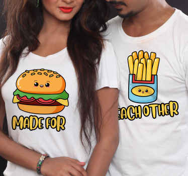 Made for each other burger/Fries matching couple t shirt - TenStickers