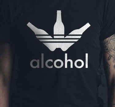 Alkoholi adidas-tyylinen t-paita - Tenstickers