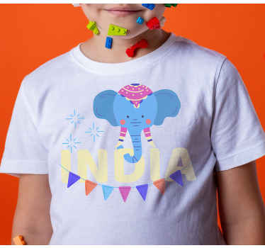 India cute elephant Kids t-shirt - TenStickers