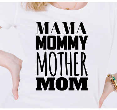 Mother names black text day shirt - TenStickers
