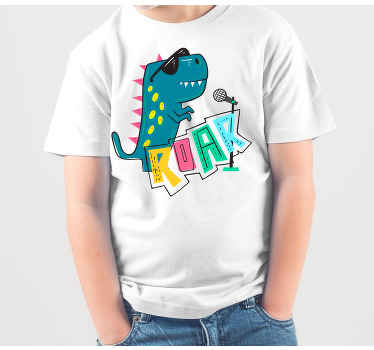 dinosaur singing with sunglasses Kids t-shirt - TenStickers