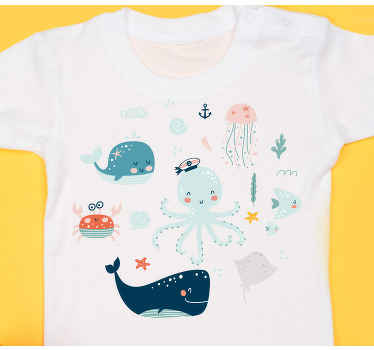 sea animals collection Kids t-shirt - TenStickers