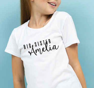 Big sister with name Kids t-shirt - TenStickers