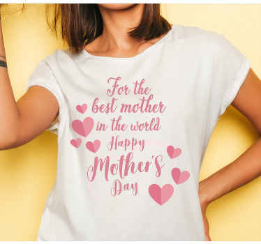 Text caption with hearts Mothers day shirt - TenStickers