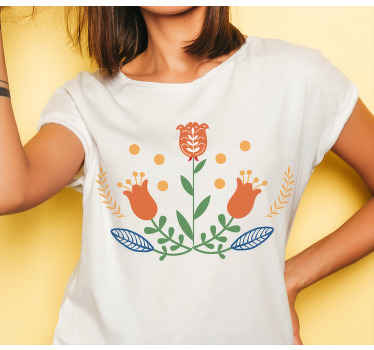 λουλουδάκι με πορτοκαλί προσαρμοσμένη μπλούζα - TenStickers