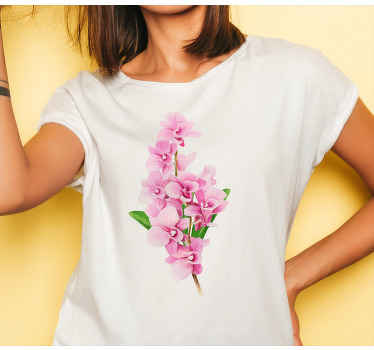 兰花粉色花朵定制t恤 - TenStickers