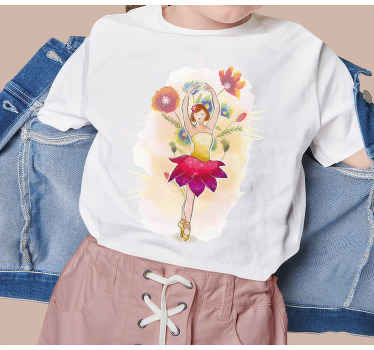 Camiseta personalizada bailarina con vestido de flores - TenVinilo