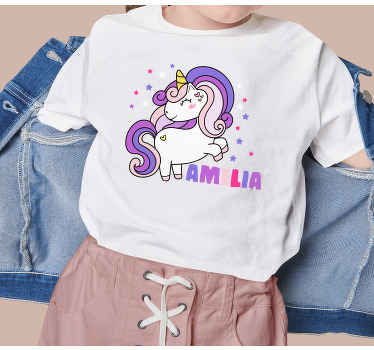 Camiseta bebé Insignia de texto de unicornio mágico - TenVinilo