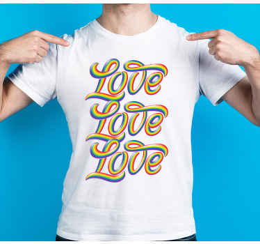 Sateenkaari rakkaus tulostaa mukautetun t-paita - Tenstickers