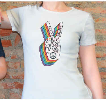 Peace and love sign custom t-shirt - TenStickers