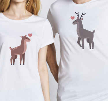 Renifer z miłością para koszulki - TenStickers