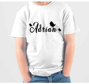 Camiseta infantil Nombre con pajaritos - TenVinilo