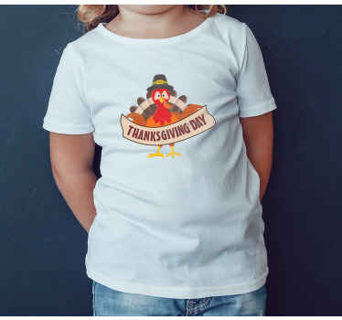 Turkey cartoon with text Kids t-shirt - TenStickers
