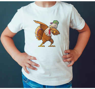 Dabbing cartoon turkey Kids t-shirt - TenStickers