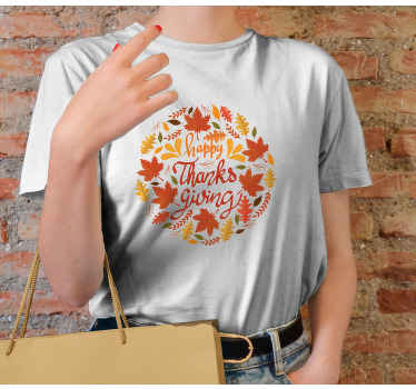 Thanksgiving leaf explosion custom t-shirt - TenStickers
