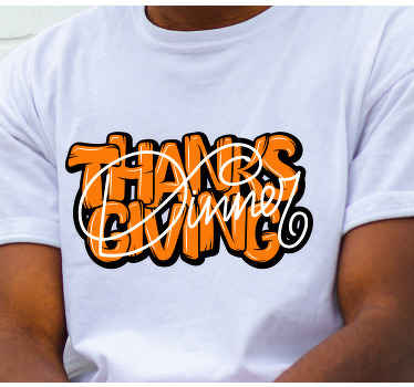 Thanksgiving dinner cool orange font t-shirt - TenStickers