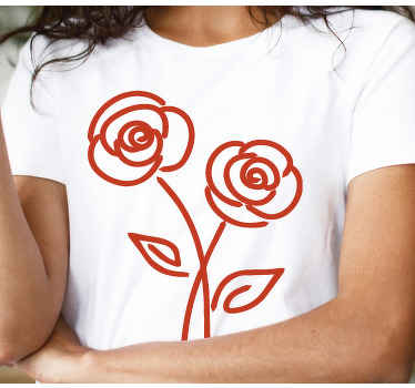 Pár růží tričko s minimalistickým designem na zakázku - TenStickers
