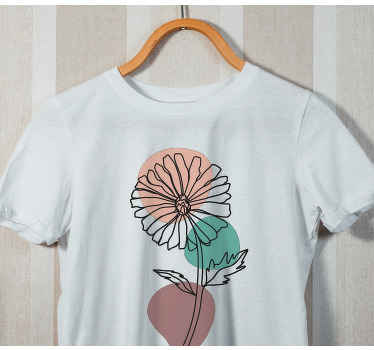 Daisy flower nature line art design t-shirt - TenStickers