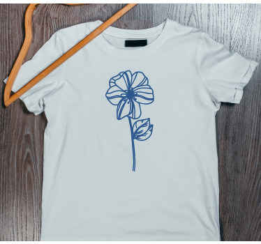 Päivänkakkara kukka moderni viivapiirroksen yksilöllinen t-paita - Tenstickers