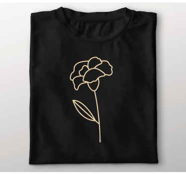 Linda línea de arte flor ilustración personalizada camisa - TenVinilo