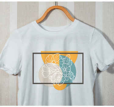 Camiseta personalizada rectángulo y flores de mosaico - TenVinilo
