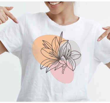 Lindo par de flores camiseta de diseño minimalista - TenVinilo