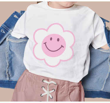 Flower pink and white smiley face Baby shirt - TenStickers