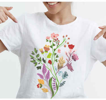 Camiseta personalizada de plantas de flores de diferentes colores - TenVinilo