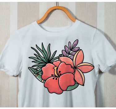 Camiseta infantil Flores rojas dibujadas - TenVinilo